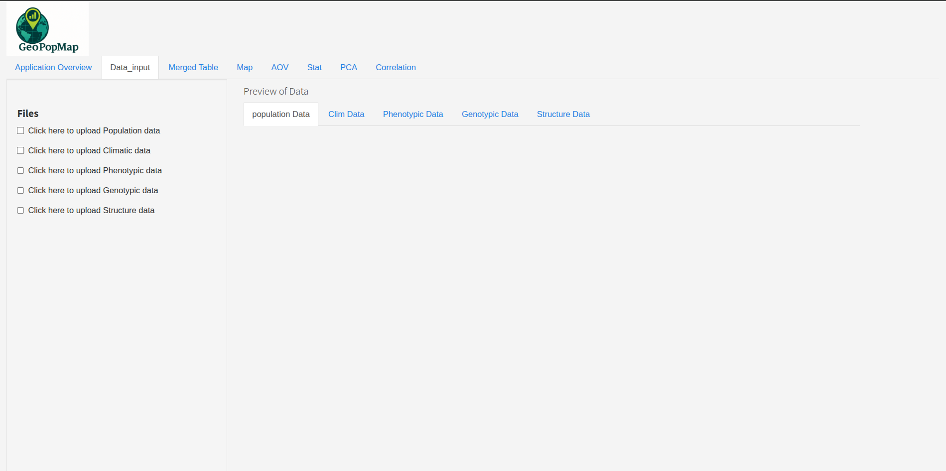 Data Management Tab