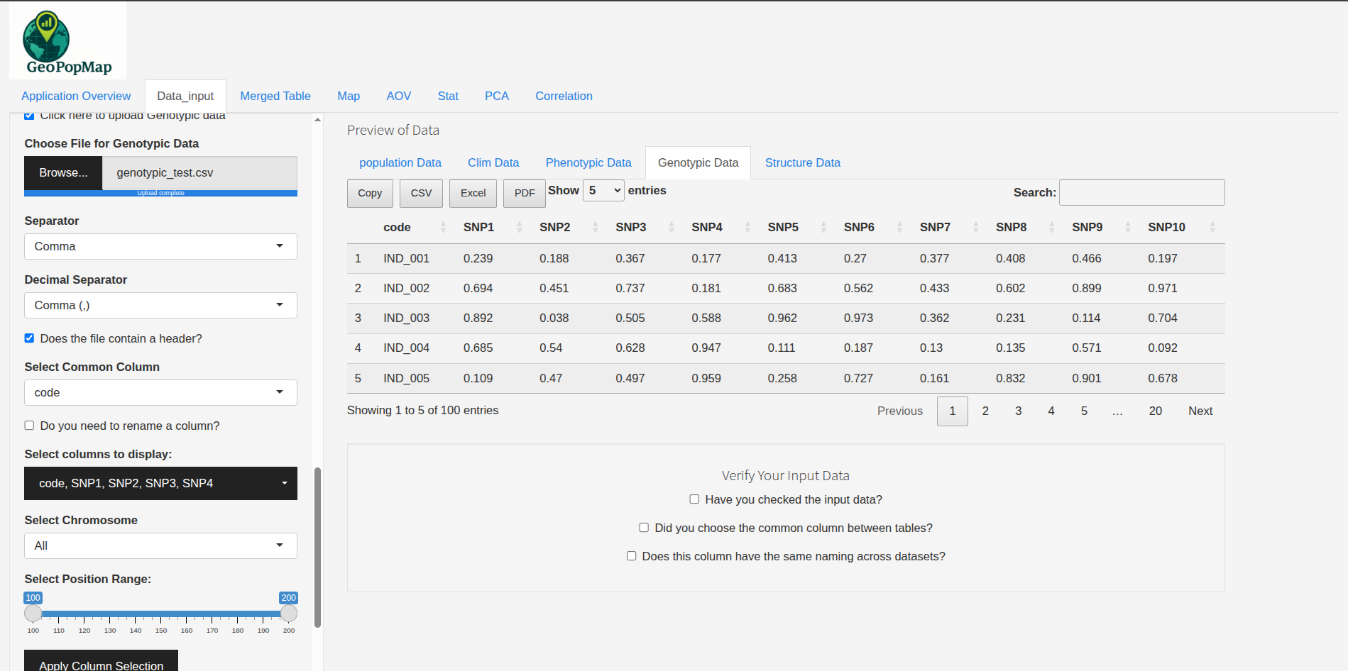 Genotypic Data Upload