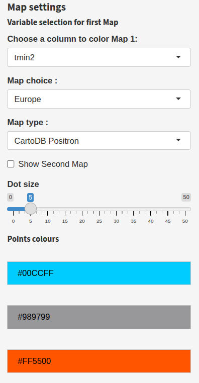 Map background and region selection