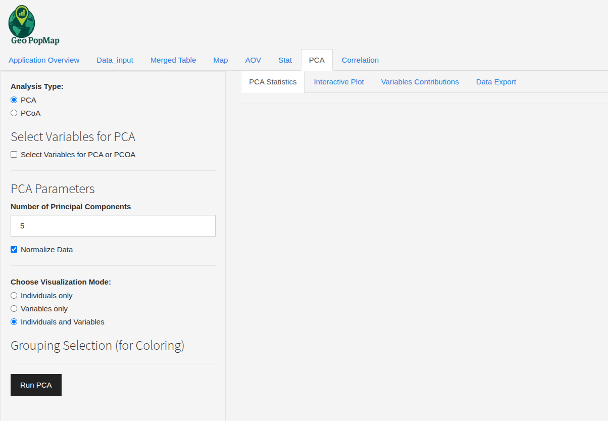 PCA Interface